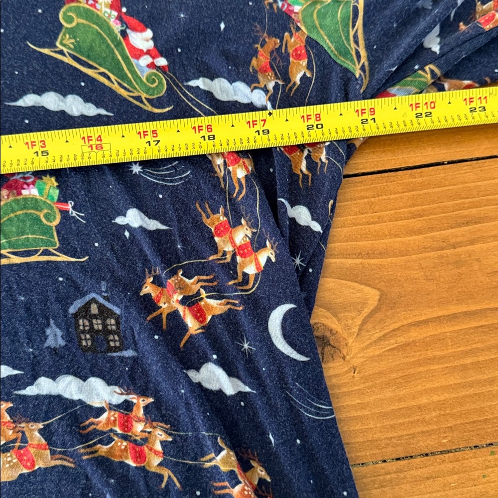 Little Sleepies Navy Santa Pajama Top women’s large - Picture 5 of 6